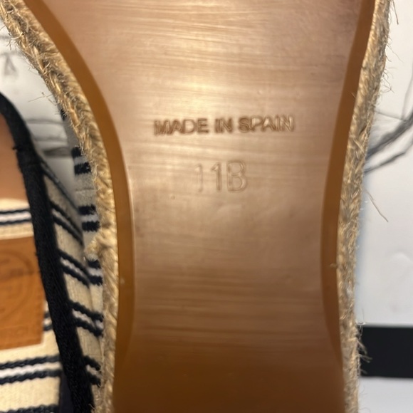 Tory Burch Jackie Striped Peep-Toe Wedge  Women’s Size US 11 B - Picture 14 of 15